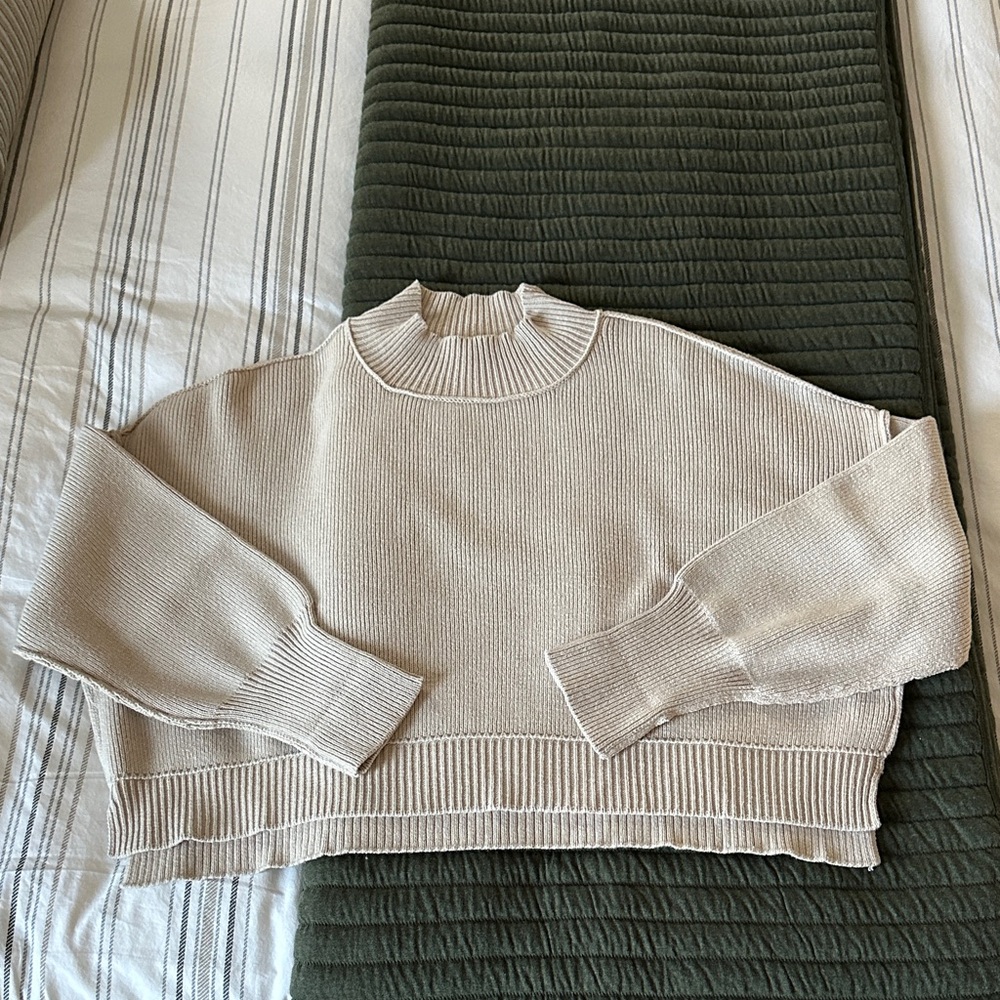 Zenana Outfitters Cream Turtleneck Sweater